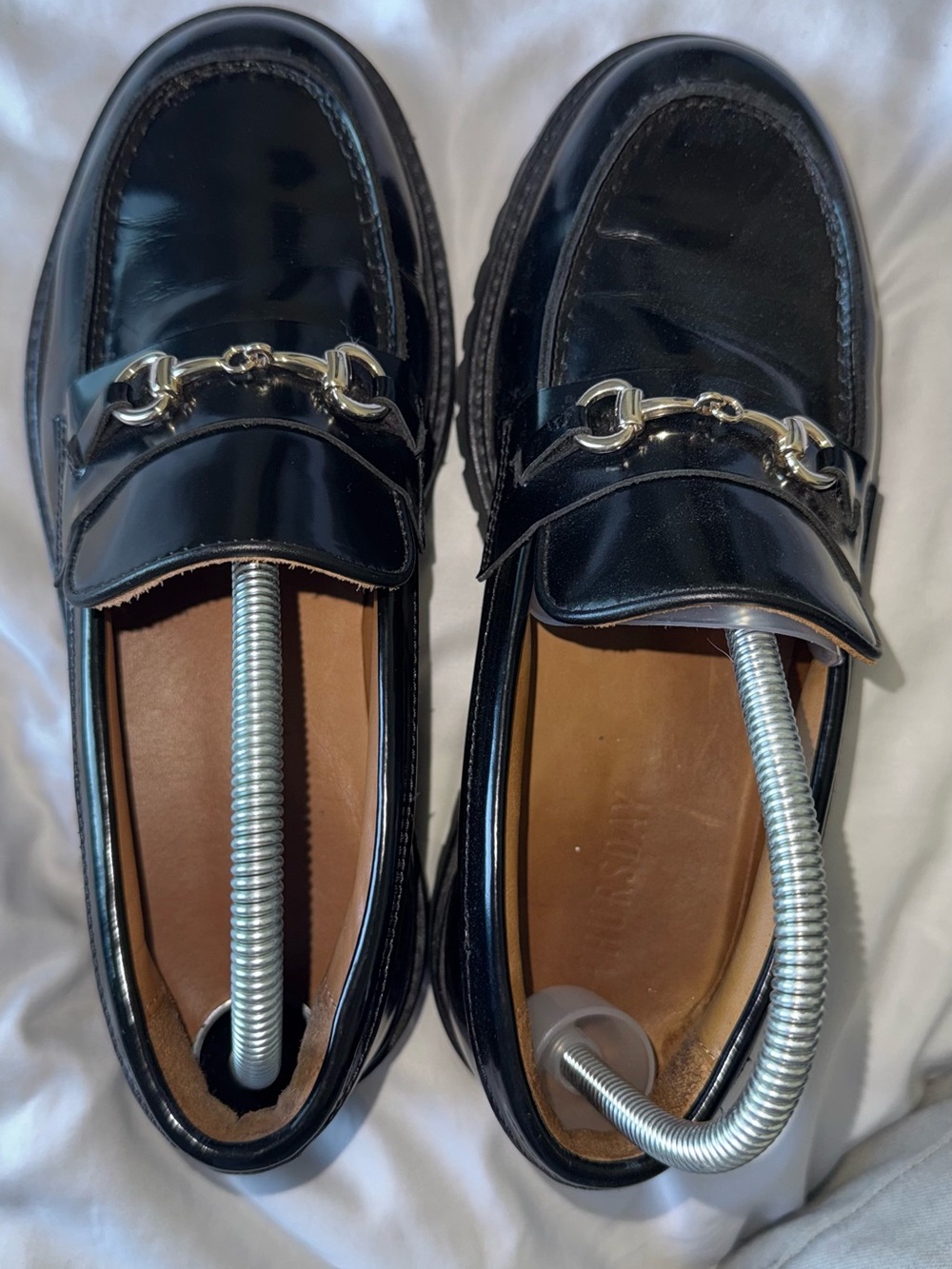 Thursday Boot Company Black Patent Leather Horsebit Loafers